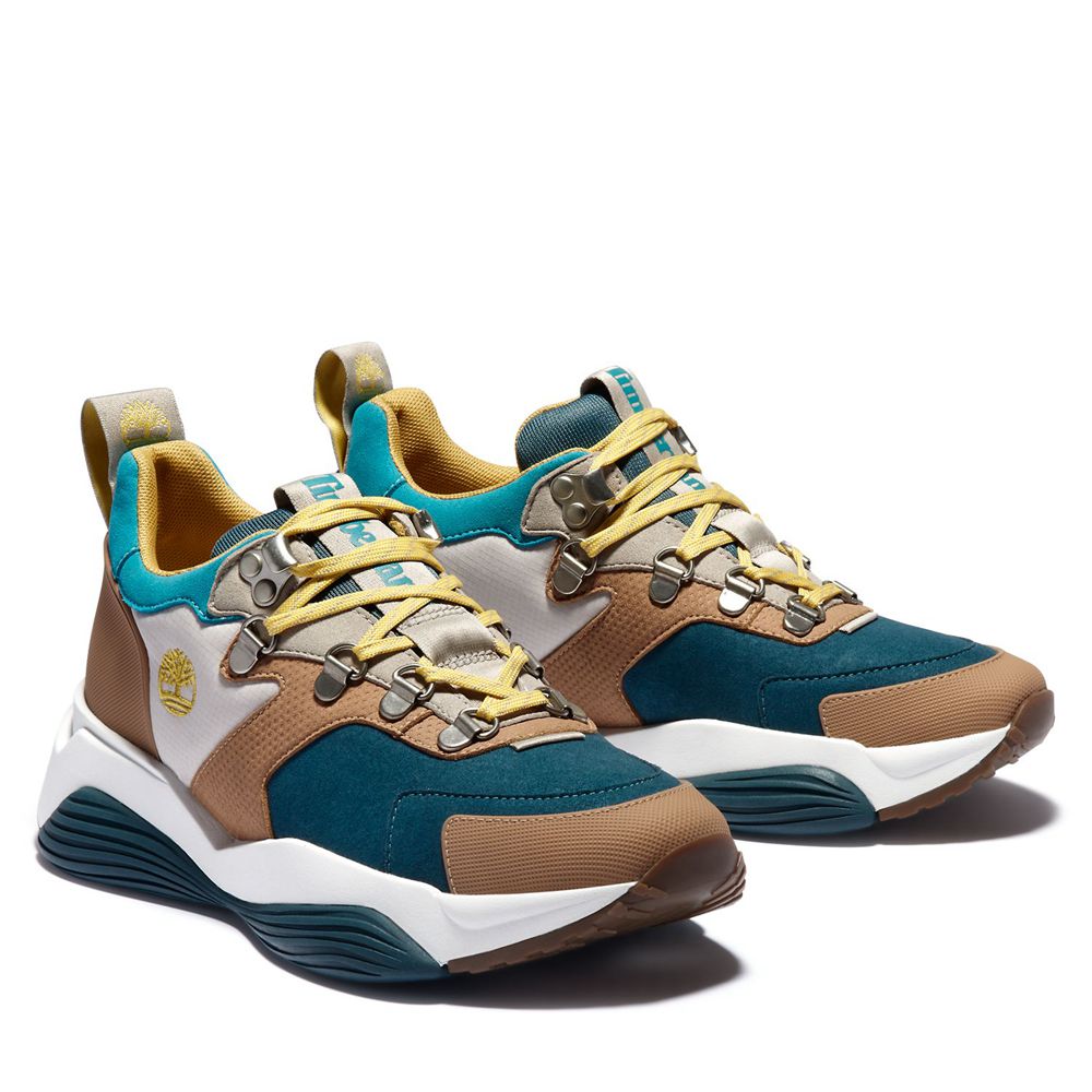 Timberland Womens Sneakers Emerald Bay Mixed-Media - Blue/Brown - India VG0291673